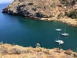 Fry's again. This was the quarry for the rock that built the breakwater at Santa Barbara harbor. That is why the cliff is dug away and old equipment...