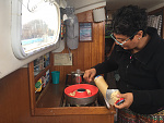 Baking with the Omnia oven on a little boat. Works great!