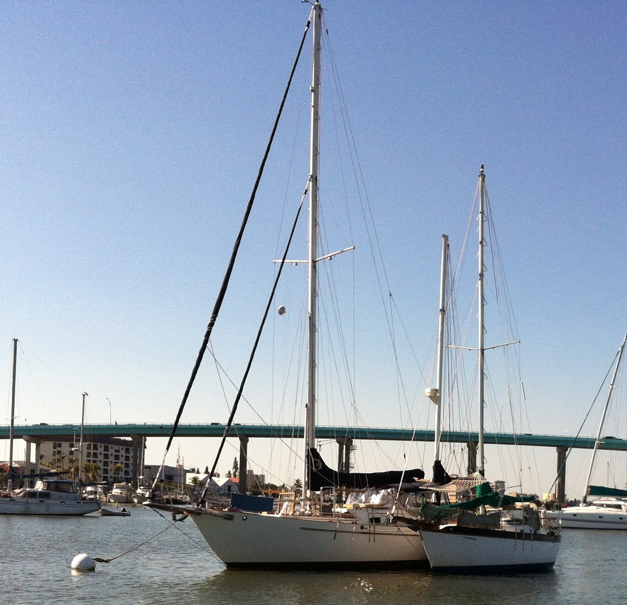 Westsail 42 Kataboo And My Westsail 28 Aqua Culture Sharing Some Drinks And Sea Stories In Fort Myer