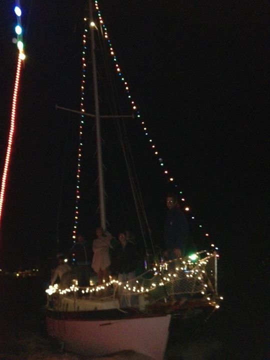 My Westsail 28 During The Cape Coral Holiday Parade On Sunday Night