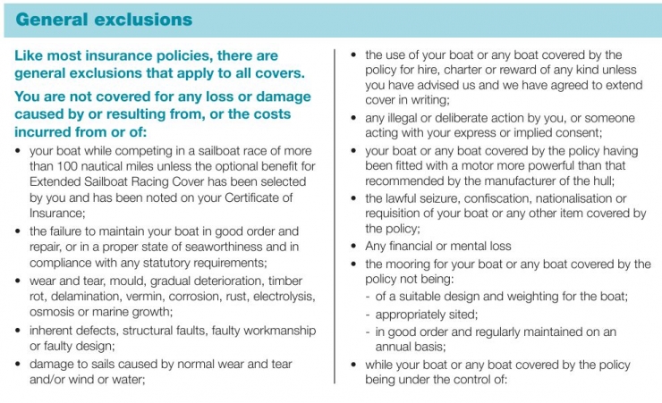 Insurance General Exclusions