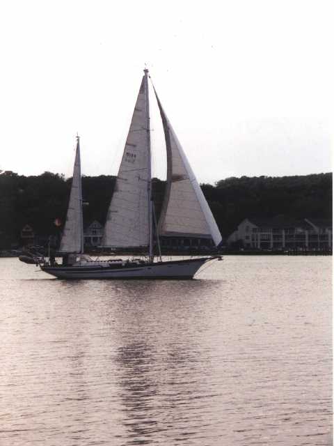 Full sail on lake mac.
