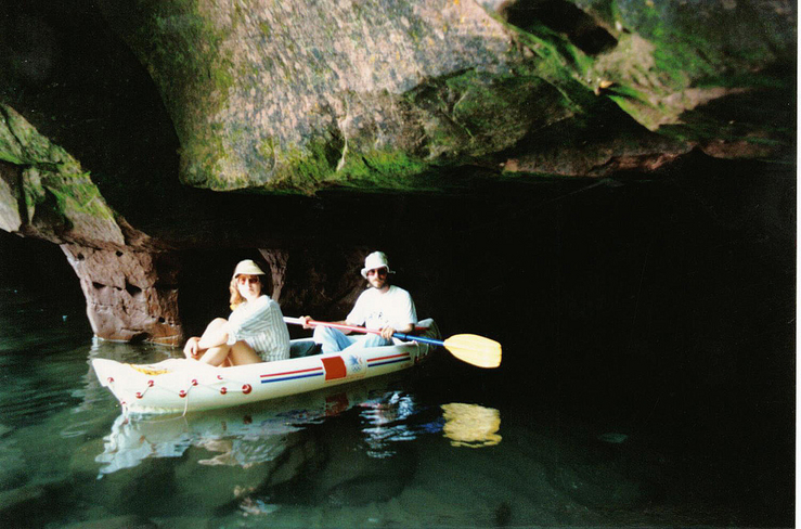 Exploring a sea cave on Stockton Island  Lake Superior