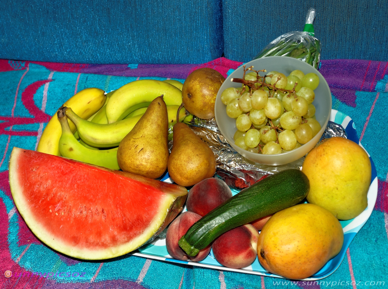 Colourful Tray Of Fruit.