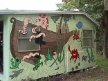 Underwater Marine Mural on Boatshed