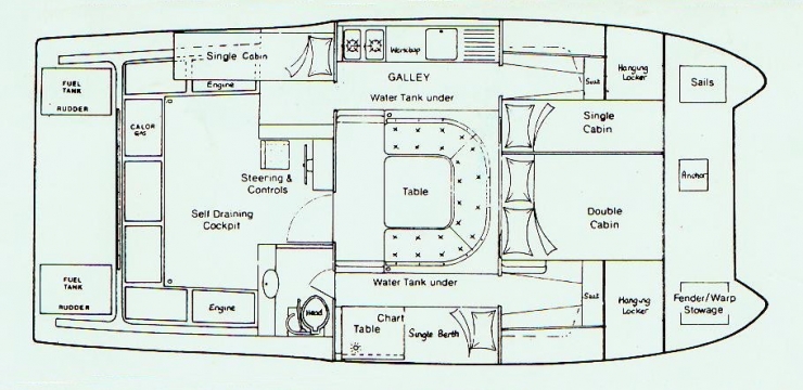 9m Catalac Interior Lay Out