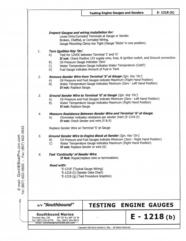 Testing Engine Gauges