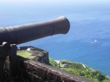 Sailboat Below Brimstone Hill Fort, St Kitts