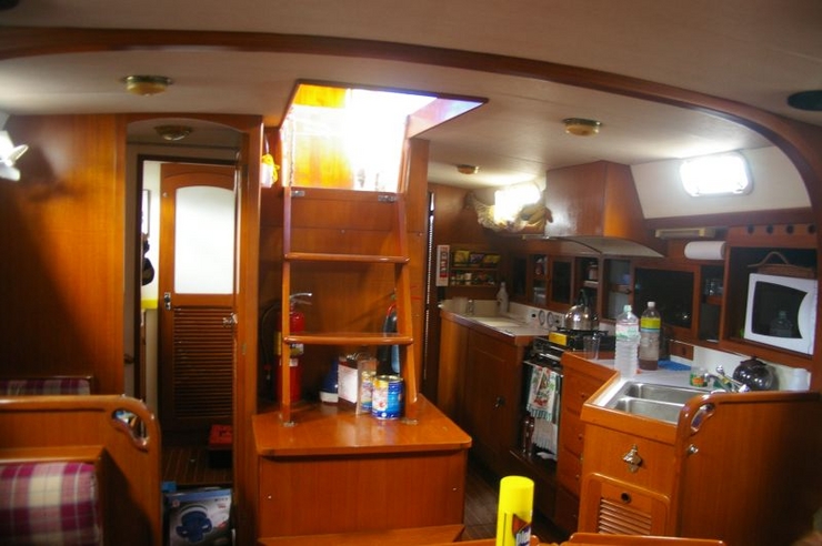 S/V Spirit - Looking aft from Saloon