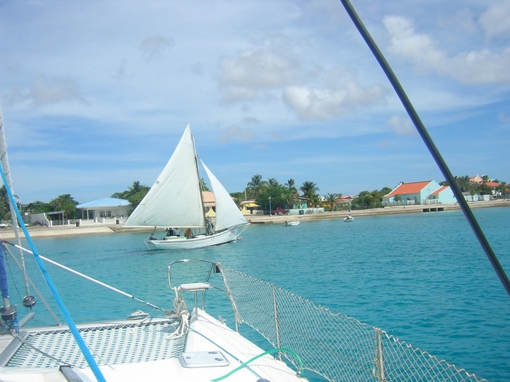 Off the bow in Bonaire