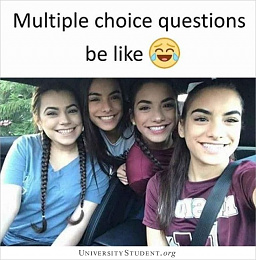 Click image for larger version

Name:	exams multiple choice be like.jpg
Views:	135
Size:	72.4 KB
ID:	233212