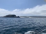 Entering Cuyler Harbor from the northeast. Prince Island is to the left. San Miguel Island, August 2023.