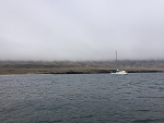 Forney's Cove, Santa Cruz Island. "Low clouds and fog" is the typical forecast in the summer. Here the ridge is obscured by clouds looking north....