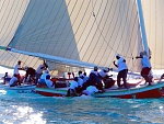 Class A racing at the weather mark, Family Island Regatta