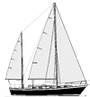 Pearson424 ketch Sketch 100x107