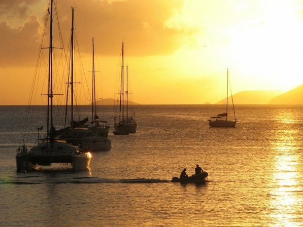 Sunset at Cane Garden Bay, Tortola BVI.