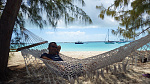 Relaxing on Volleyball Beach at  George Town, Exumas
