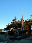 The Mistress II in the Berkeley Marine Center boatyard