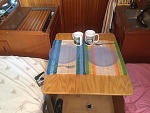 Having the galley like this is rare in the older boats with the "cruising interior" and this kind of beam, but it is really the best set-up IMO....
