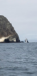 Columbia 29 motoring off the west end of Santa Cruz island. Santa Rosa island in the distance.