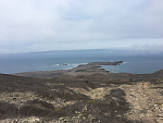 Better shot of Forney's Cove (left) on Santa Cruz Island with Santa Rosa island in the distance, looking west.