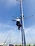 Luiz going up the mast