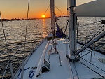 Beautiful sunrise at Dutch Harbor on the hook
