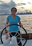 August 2019 evening sail with Chicago IL, USA in the background.