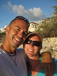My wife and I in Anguilla after a looong delivery.