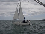 moody 31 sailing across teh Solent UK