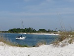 Sea Bungalow anchored off the beach