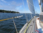 Fox Island (Maine)Throrofare.  Perfect sailing after "Tropical Inconvenience" Danny finished breezing through Maine in August '09.