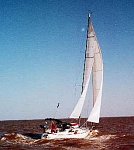 Adagio, the Sabre 42 I owned from 1998 - 2001, on Albemarle Sound.