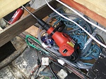 concrete in the bilges,the bigger the job the bigger the hammer needed to remove stern tube.