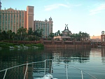 Entering the Atlantis Resort Marina in Nassau, Bahamas during a vessel delivery.
