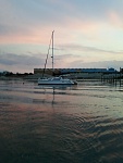 Gemini 105 MC at anchor in a cove just north of Jupiter, Florida.