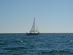 Kittiwake under sail off the GA coast