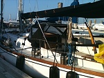 Cockpit of Black Rose taken in Key West Florida at Safe Harbor Marina.