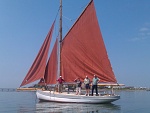 Hearts of Oak, a 100 year old Morcambe bay prawner which has been lovingly restored and sailed by volunteers of the trust that look after her